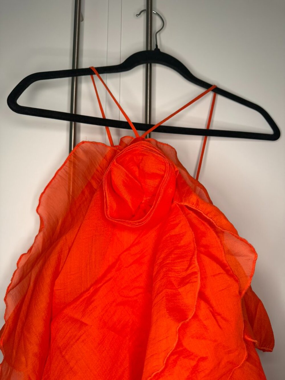 Akira - GOLDEN HOUR FLORAL CHIFFON MAXI DRESS IN ORANGE - Picture 4 of 7